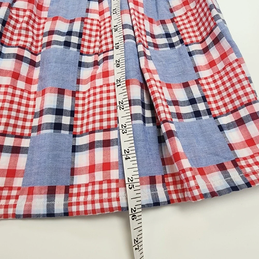 Gymboree Dress Girls 5T Patriotic Patchwork Red Blue Cap Sleeve Bow